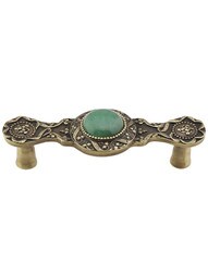 Victorian Jewel Pull Inset with Green Aventurine - 3" Center-to-Center